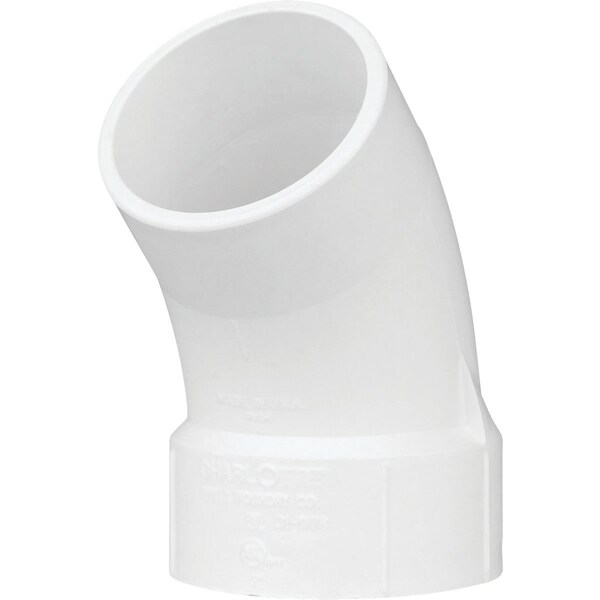 Charlotte Pipe And Foundry 3 In. Schedule 40 45 Deg. DWV PVC Street Elbow 1/8 Bend PVC 00323 1200HA - main